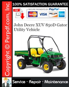 John Deere XUV 850D Gator Utility Vehicle Service Repair Manual Download