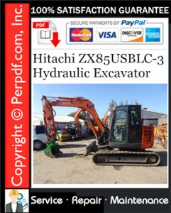 Hitachi ZX85USBLC-3 Hydraulic Excavator Service Repair Manual