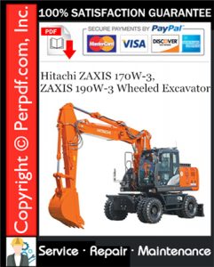 Hitachi ZAXIS 170W-3, ZAXIS 190W-3 Wheeled Excavator Service Repair Manual