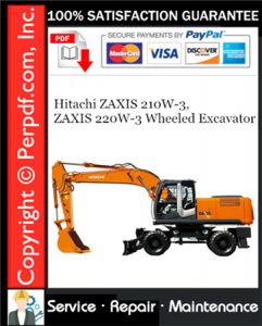Hitachi ZAXIS 210W-3, ZAXIS 220W-3 Wheeled Excavator Service Repair Manual