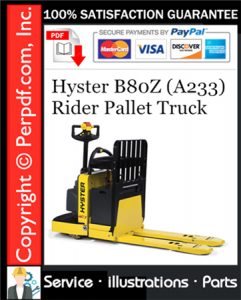 Hyster B80Z (A233) Rider Pallet Truck Parts Manual