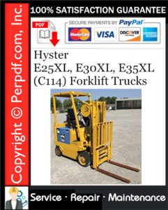 Hyster E25XL, E30XL, E35XL (C114) Forklift Trucks Service Repair Manual