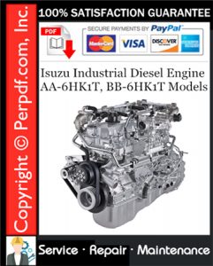 Isuzu Industrial Diesel Engine AA-6HK1T, BB-6HK1T Models Service Repair Manual