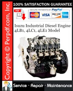 Isuzu Industrial Diesel Engine 4LB1, 4LC1, 4LE1 Model Service Repair Manual