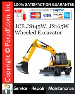JCB JS145W, JS165W Wheeled Excavator Service Repair Manual