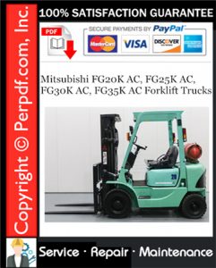 Mitsubishi FG20K AC, FG25K AC, FG30K AC, FG35K AC Forklift Trucks Service Repair Manual