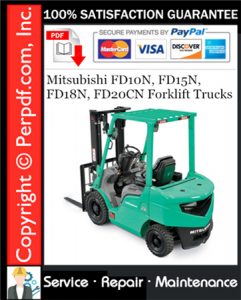 Mitsubishi FD10N, FD15N, FD18N, FD20CN Forklift Trucks Service Repair Manual