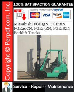 Mitsubishi FGE15N, FGE18N, FGE20CN, FGE15ZN, FGE18ZN Forklift Trucks Service Repair Manual