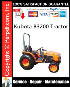 Kubota B3200 Tractor Service Repair Manual